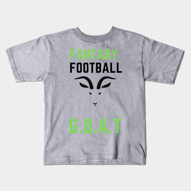 FANTASY FOOTBALL GOAT Kids T-Shirt by contact@bluegoatco.com